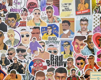 BAD BUNNY Stickers, Un Verano sin ti stickers, Vinyl Stickers, 10-50 Pcs Random pack, FREE Shipping laptop stickers, Anime Sticker, waterpro