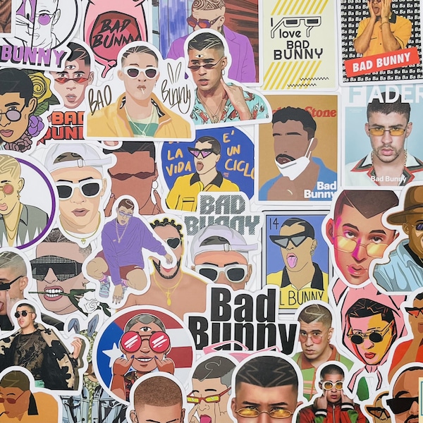 BAD BUNNY Stickers, Un Verano sin ti stickers, Vinyl Stickers, 10-50 Pcs Random pack, FREE Shipping laptop stickers, Anime Sticker, waterpro