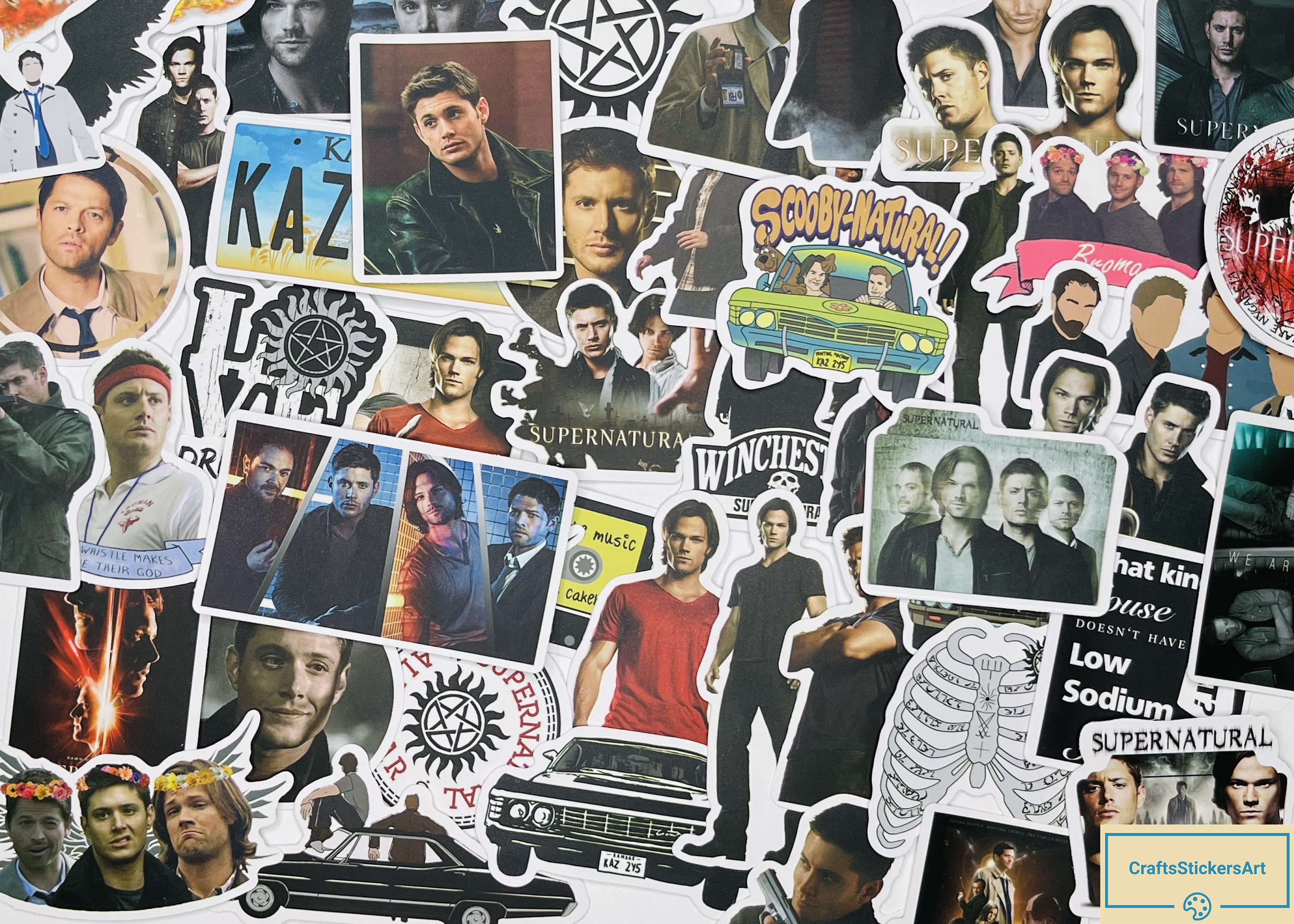 SUPERNATURAL STICKERS DECALS Winchester Brothers, Sam & Dean, Castiel  Handprint, Anti-posession, Tumblers, Water Bottles, Laptops 