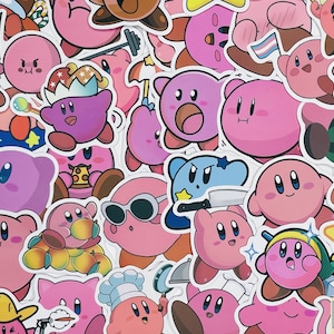 KIRBY Stickers, Gamer Stickers, Vinyl Stickers, 10-50 Pcs Random pack, FREE Shipping laptop stickers, Anime Sticker, waterproof, Party favor