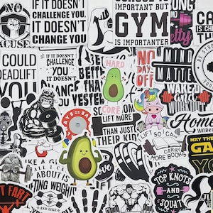 Workout, Exercise, weightlifiting Stickers, Vinyl Stickers, 10-50 Pcs Random pack, FREE Shipping laptop stickers, Anime Sticker, waterproof