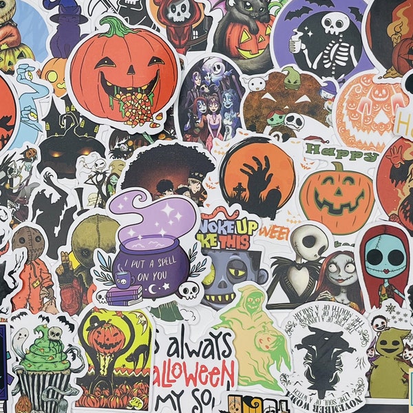 Halloween Stickers, Random pack, 10-100 Pcs Random pack, FREE Shipping laptop stickers, waterproof, Hydro flask