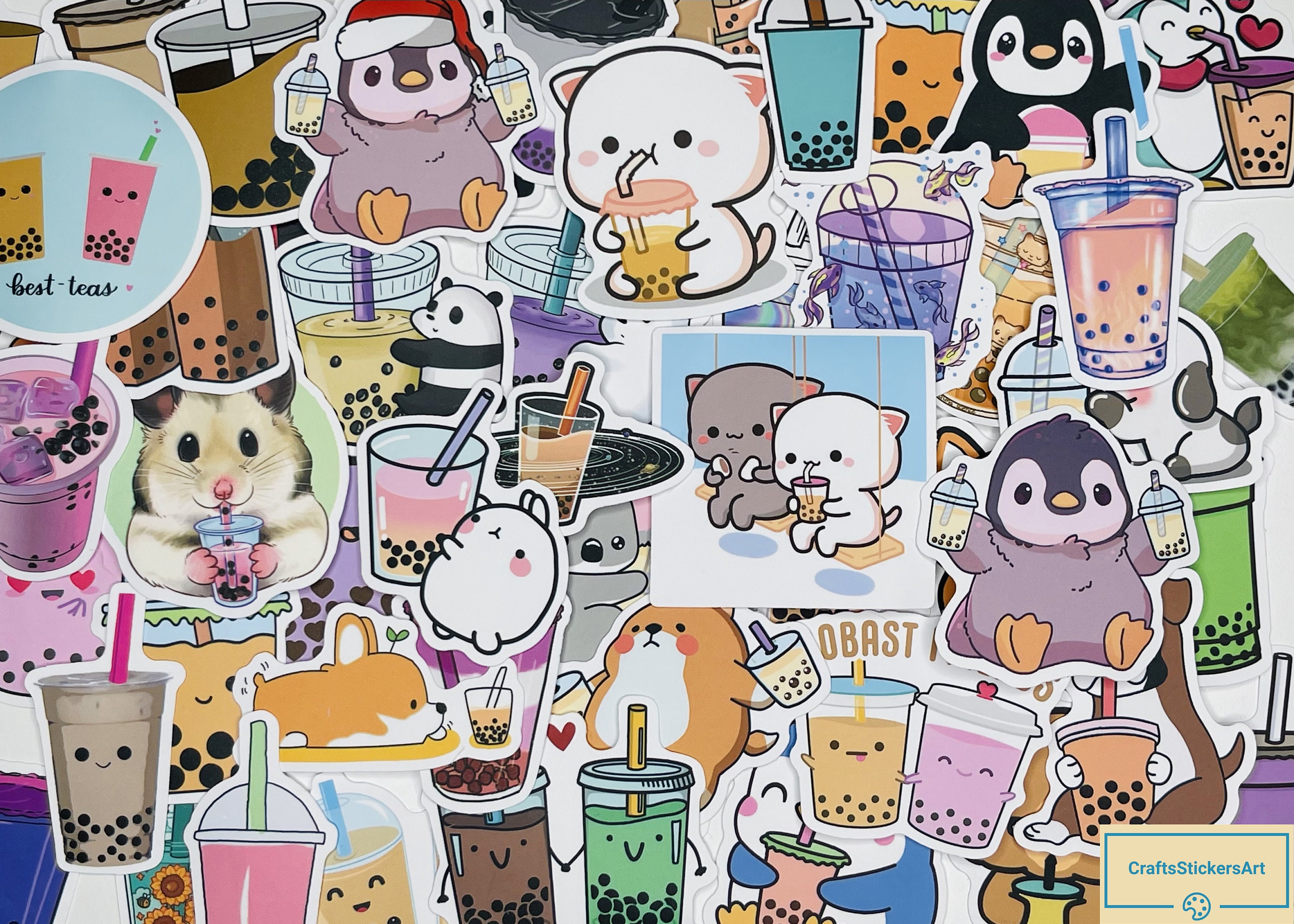 Boba milk tea with glasses Sticker for Sale by c4k5llc