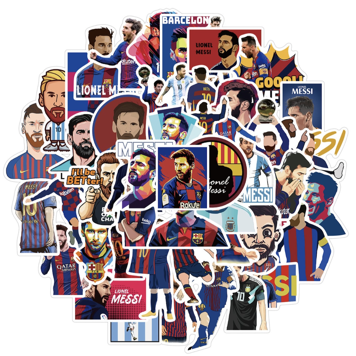 MESSI Stickers Argentine Soccer Player Cute Stickers Kawaii - Etsy