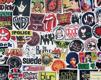 Rock Band 100 Stickers Lot Punk Music Heavy Metal Bands Sticker Decal