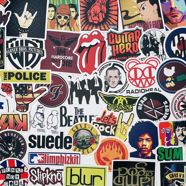 ROCK, Heavy Metal, Rock Bands, 80's, Punk rock, 10-50 Pcs Random pack, FREE Shipping, laptop stickers, waterproof, Hydro flask, notebook