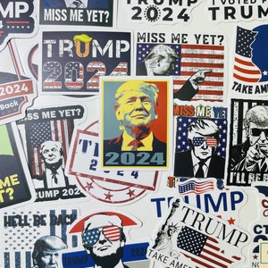 Trump 2024 Stickers: Waterproof Laptop Decals, Kids Teens (10-50 Random Pcs)