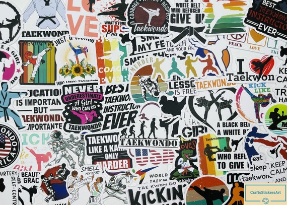 Custom Sports Name Sticker Personalized Taekwondo Karate Stickers...