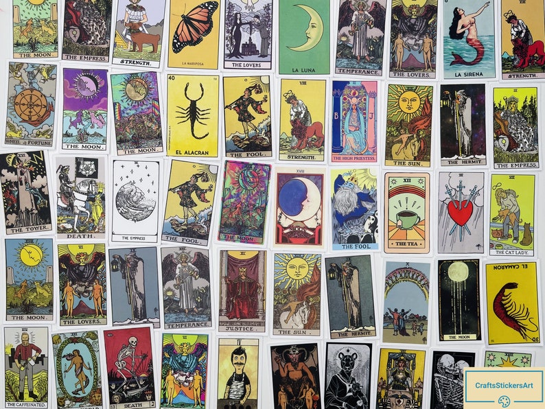 Tarot Card Stickers, Vinyl Stickers, 10-50 Pcs Random pack, FREE Shipping laptop stickers, Anime Sticker, waterproof, Hydro flask image 2
