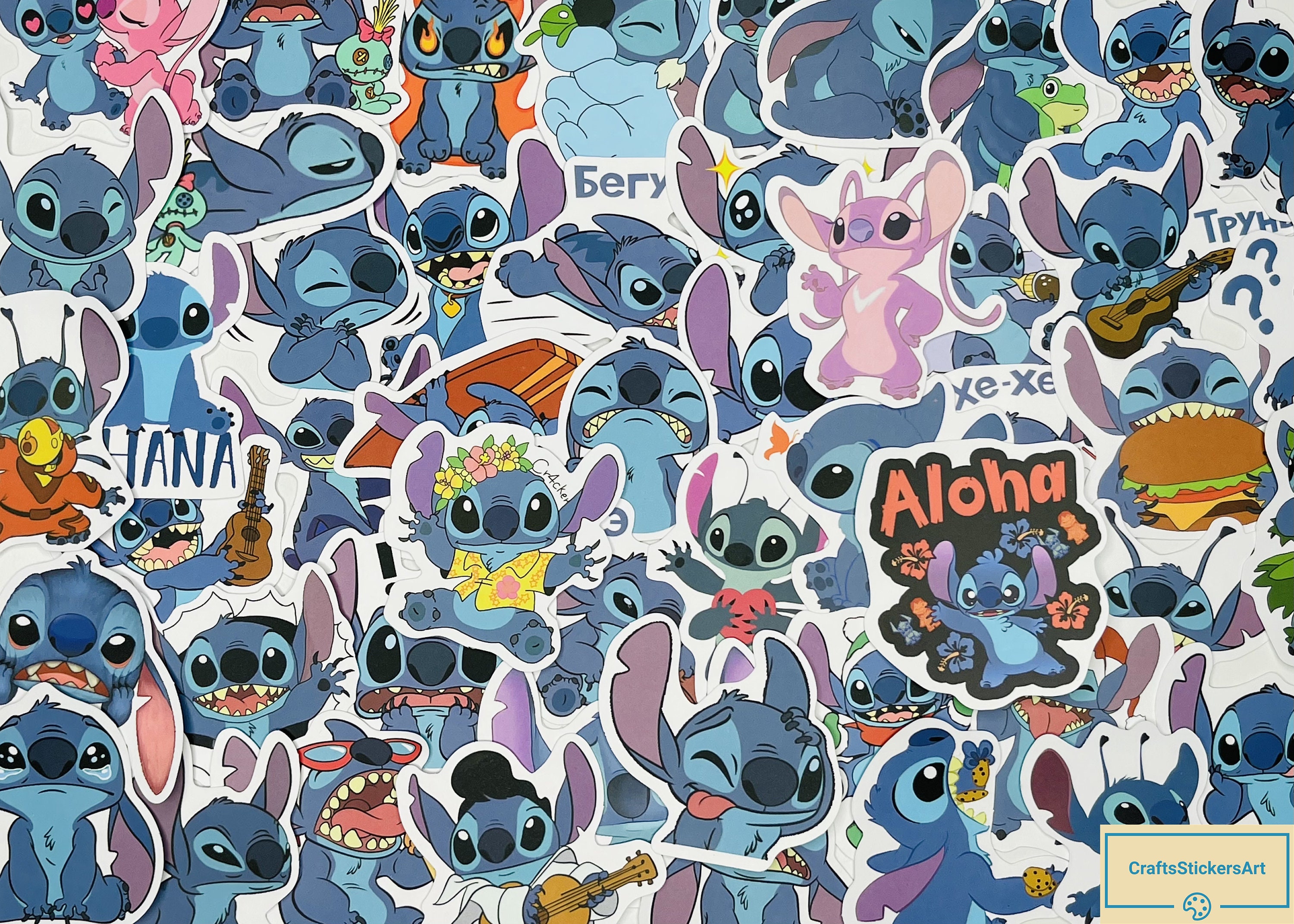 10/30/50pcs Cute Disney Stitch Stickers Cartoon Waterproof Decals