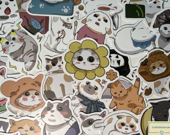 CAT Stickers, Vinyl Stickers, 10-50 Pcs Random pack, FREE Shipping, laptop stickers, Anime Sticker, waterproof, Hydro flask, party