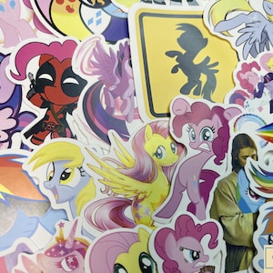 MLP/ Pony Sticker Mix Sticker, kawaii sticker, laptop stickers, Kids Sticks, vinyl stickers for laptop, water bottle, wall, Gift image 2