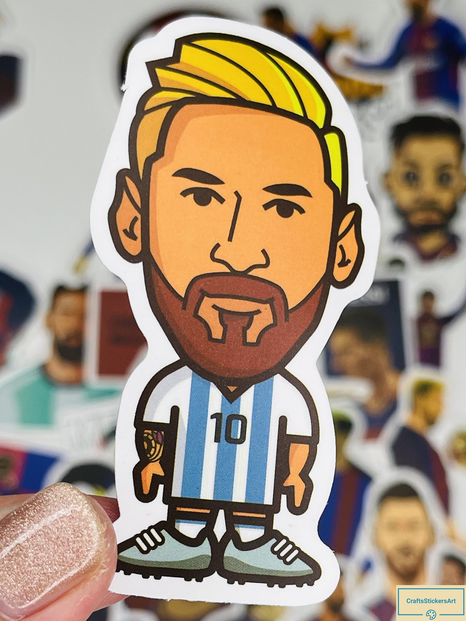 MESSI Stickers, Argentine Soccer Player Cute Stickers, Kawaii Sticker ...
