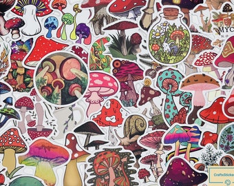 MUSHROOM Stickers, Vinyl Stickers, 10-50 Pcs Random pack, FREE Shipping laptop stickers, Anime Sticker, waterproof, Hydro flask, party Favor