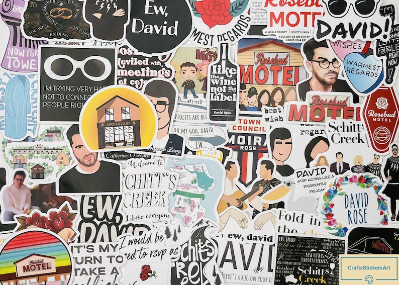 Schitt's Creek Stickers, Vinyl Stickers, 10-50 Pcs Random pack, FREE Shipping laptop stickers, Anime Sticker, waterproof, Hydro flask, party image 1