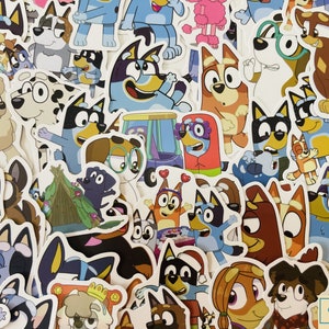 Family Moments Sticker/Cute Blue Heeler Dogs Laptop Stickers/ kids birthday party souvenir goodie bag water bottle Vinyl
