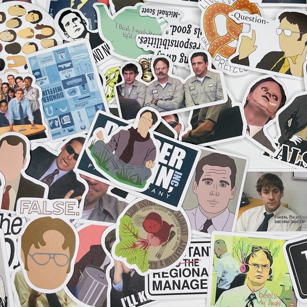 THE OFFICE Stickers, Michael Scott, Dwight Schrute, Dunder Mifflin, Scranton, 10-50 Pcs, waterproof, sticker for hydroflask, car decal