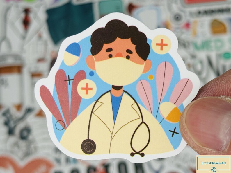 Doctor Nurse Sticker Pack, Medical Vinyl Stickers for Laptop Water ...