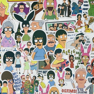 Bob's Burgers Stickers, Vinyl Stickers, 10-50 Pcs Random pack, FREE Shipping laptop stickers, Anime Sticker, waterproof, Hydro flask, party