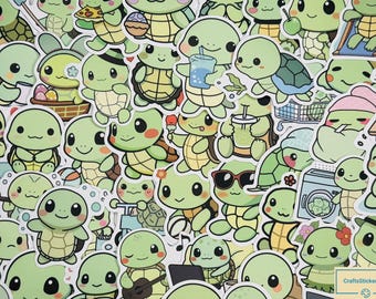 Kawaii Turtle Stickers: Waterproof Cartoon Sea Turtle Decals