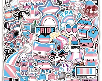 TRANSGENDER Stickers, Trans flag, Rainbow, Pride, Vinyl Stickers, 10-50 Pcs Random pack, FREE Shipping laptop stickers, Sticker
