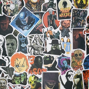 Horror Movie Character Stickers: Waterproof Laptop Decals, 10-100 Pcs
