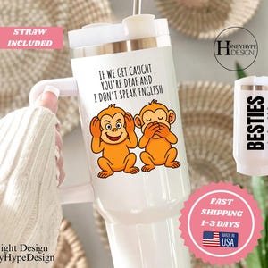 Custom Besties 40oz Tumbler Best Friend Birthday Gift For Besties Tumbler Gift For Best Friend BFF Tumbler With Handle Custom Bestie Cup
