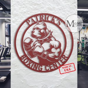 Custom Gym Metal Sign Personalized Powerlifting Sport Metal Wall Art Gym Name Signs Cross Fit Sign Fitness Home Decor Father&#39;s Day Gift Dad