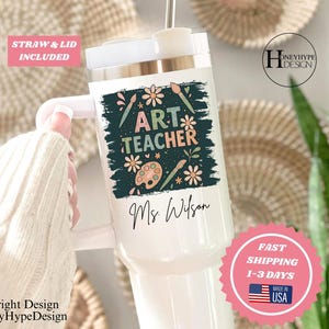 Custom Art Teacher Gift Personalized Tumbler Gift for Teacher Custom Teacher Gift Teacher Appreciation Gift Teacher 40oz Tumbler With Handle