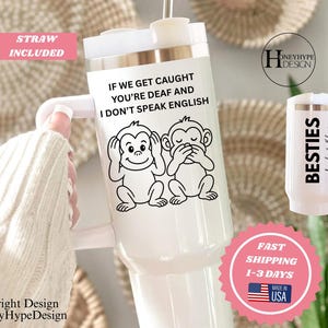 Custom Besties 40oz Tumbler Best Friend Birthday Gift For Besties Tumbler Gift For Best Friend BFF Tumbler With Handle Custom Bestie Cup