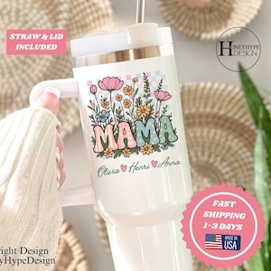 Custom Mama Tumbler Gift With Kids Names Nana Tumbler With Grandkid Name Mama Birthday Gift For Grandma Gift Idea For Gigi Chritmas Tumbler