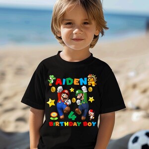 Custom Mario Birthday Shirt | Mario Shirt for Kids | Super Mario Birthday Shirt | Mario Birthday Party Shirt | Super Mario Family Shirt