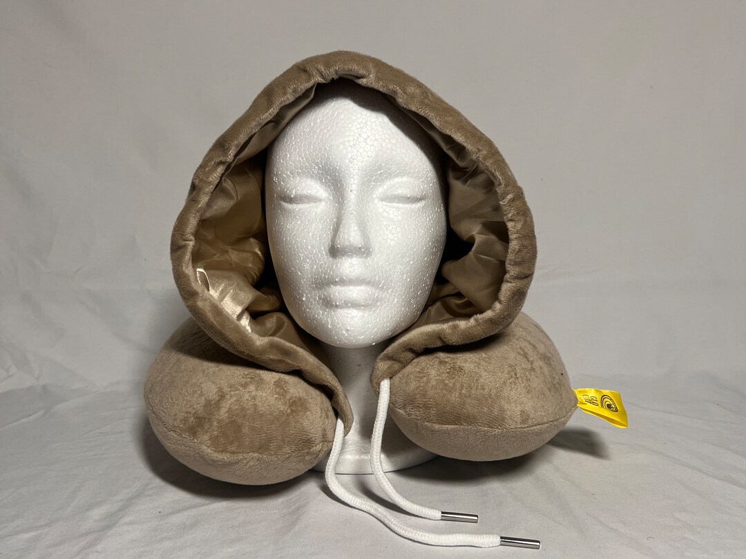 Luxury Travel Neck Pillow Premium Satin Comfort TAN Global Citizen