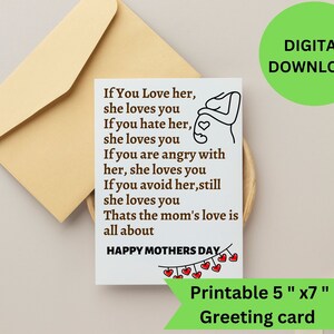 Mother&#39;s Day Wishes, Digital Mothers&#39; Day card, Printable mothers Day