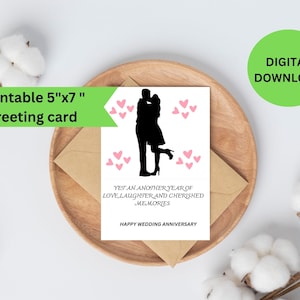 Happy Wedding anniversary, Printable Wedding anniversary card, Downloadable Wedding anniversary card