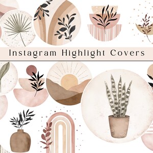 Instagram Highlight Covers | Aesthetic Neutral Highlight Buttons | Earthy Insta Story Covers | Social Media Icons | Earthy Tones