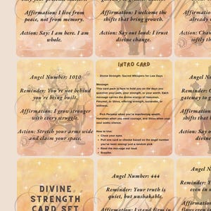 Angel Number Cards Printable | Daily Divine Messages Deck ...