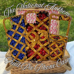 The "National Anthem" Decoden Phone Case, Americana Aesthetic, Cute Phone Case, Unique Phone Case, Faux Food, Custom Phone Case, Fruit Pie