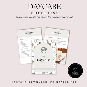 Daycare Checklist, Printable Childcare Checklist, Daycare Supplies, Childcare planning, Childcare Essentials