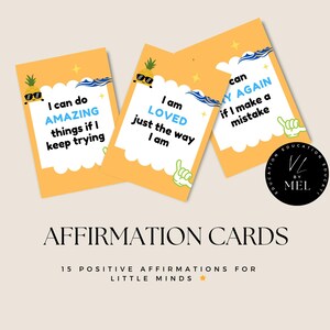Tarjetas de Afirmaciones Positivas para Niños: 25 Tarjetas Imprimibles de Ánimo Diario para la Confianza, el Crecimiento y la Autoestima, Pensamientos Positivos Diarios