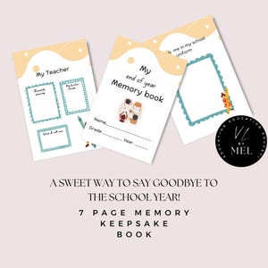 My End of Year Memory Book | Printable School Memory Journal for Kids | Last Day of School Activity | Keepsake for Elementary School