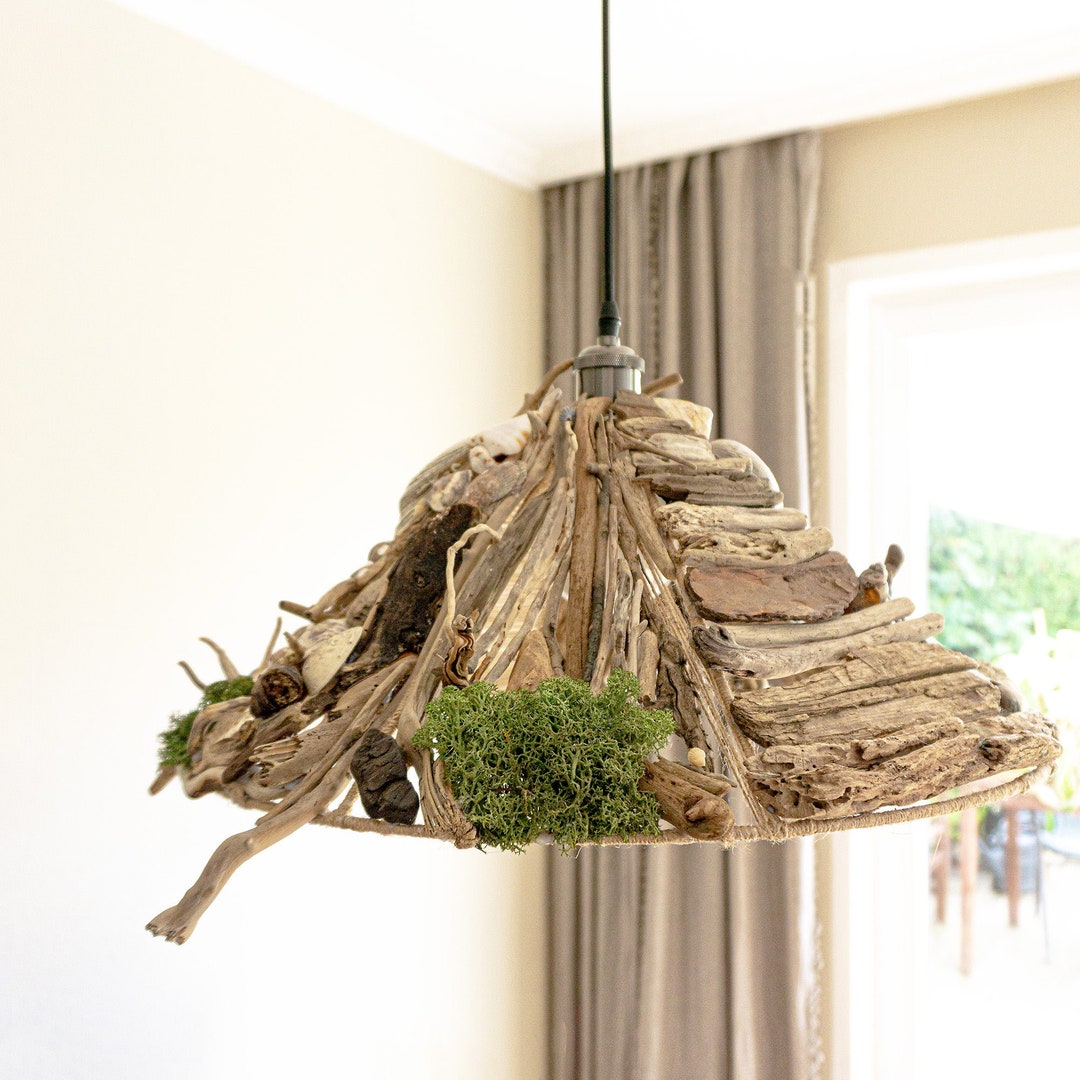 Large Unique DRIFTWOOD PENDANT LIGHT 'malmö', Handcrafted Ceiling Lamp
