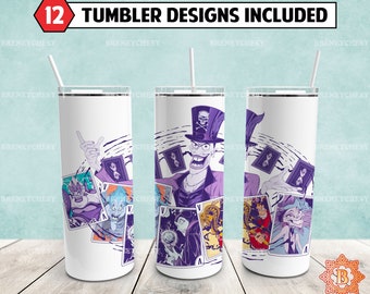 Villain Skinny Tumbler 20 oz Sublimation Design PNG - Movie Character Tumbler Straight and Tapered PNG