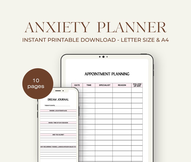 Anxiety Planner Printable Anxiety Journal Printable - Etsy