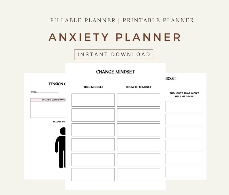Anxiety Planner Printable Anxiety Journal Printable Anxiety Printable