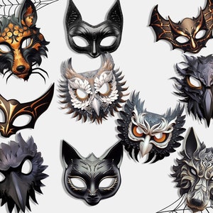 Adult's Cat Masks with Tattoos Rainbow | Halloween Express