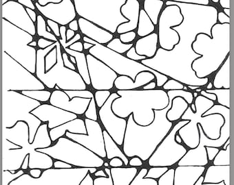 flowers neurographic art coloring page