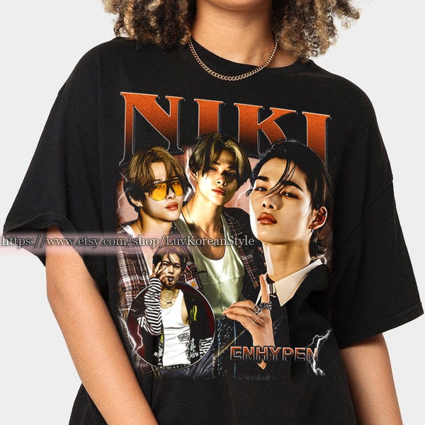 Beperkte Niki Enhypen KPop Tshirt Vintage Unisex-shirt