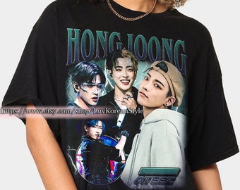 Begrenztes Hongjoong Ateez koreanisches Pop Tshirt Vintage Unisex Shirt