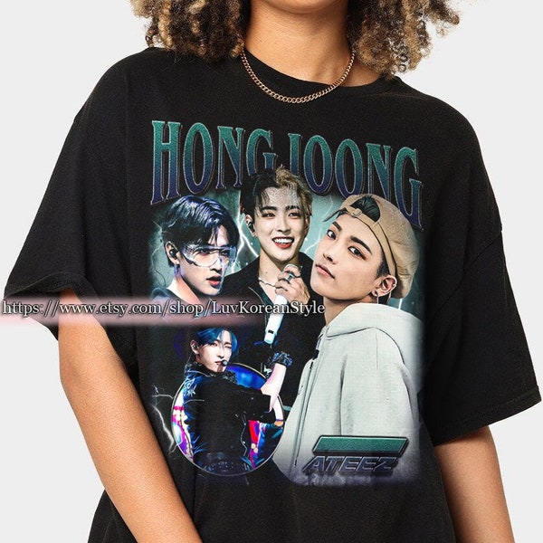 Limited Hongjoong Ateez Korean Pop Tshirt vintage Chemise unisexe